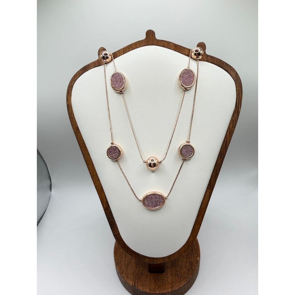 HAMMERED GOLD NY Co. Necklace Boho Flat Cord Layering Pendant